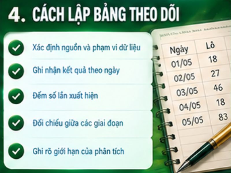 Cách lập bảng theo dõi bạch thủ lô